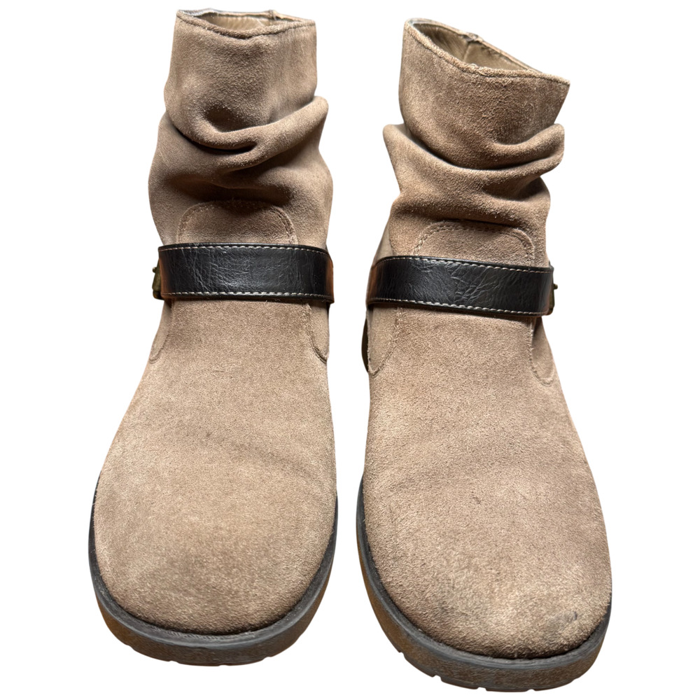 WHITE MOUNTAIN Nashville Women's 9 Brown Leather Boots Strap Buckle Casual - Picture 4 of 14